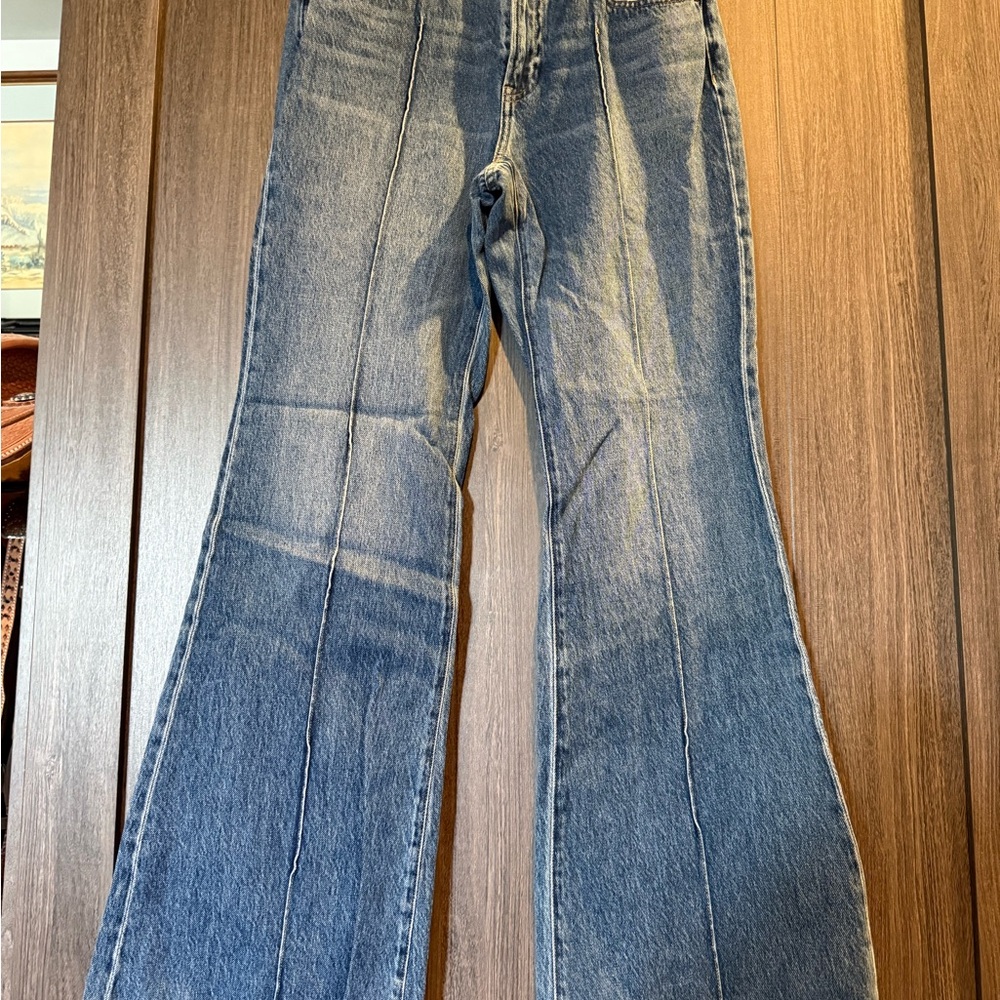 Express Dark Blue Flare Jeans